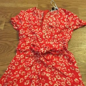A red flower dress